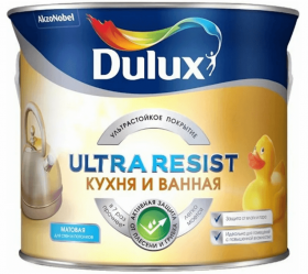 Dulux Ultra Resist / Дюлакс Ультра Резист водостойкая моющаяся краска для Кухни и Ванной